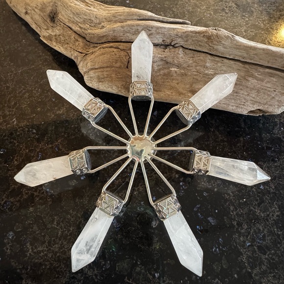 Quartz Sphere & Gemstone Ornament – Spiritual Energy Amplifier, 3” - Picture 2 of 3